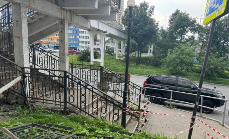 Во Владивостоке ступени на виадуке в районе "Некрасовской" заменят на новые предоставлено администрацией Владивостока