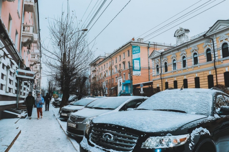 Погода, зима, город, уборка, снег ИА ChitaMedia Анастасия Москалёва