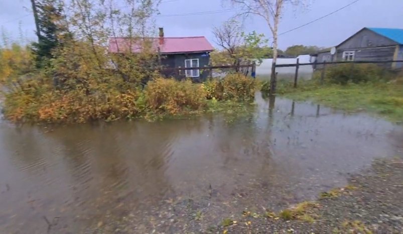 Паводок в Соболево. Фото от 4 октября Скрин/ видео с официальной страницы главы Соболевского района А. Воровского