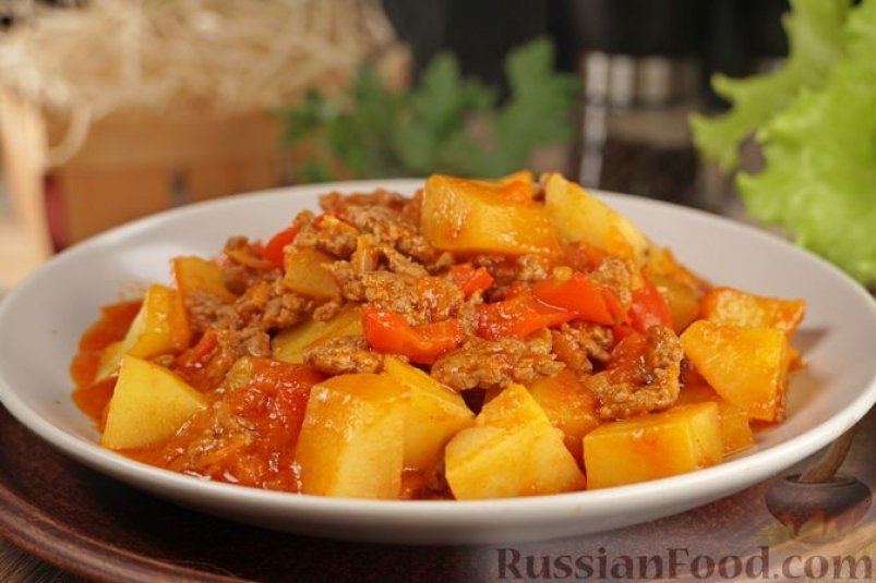 Картофельное рагу с фаршем russianfood.com