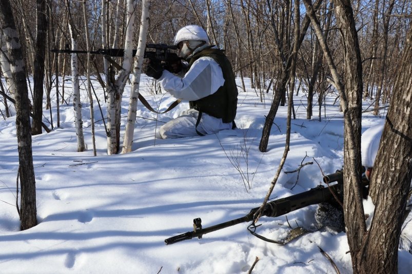 На Сахалине военные ВВО отрабатывают стрельбу из снайперской винтовки пресс-служба Восточного военного округа