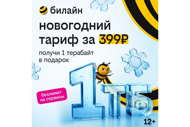 1 терабайт для всех: билайн дарит возможность забыть о трафике на целый год Пресс-служба Билайн