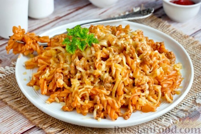 Макароны с фаршем в томатном соусе russianfood.com