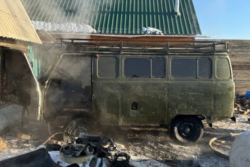 Пожар в Баунтовском районе ГО и ЧС Бурятии