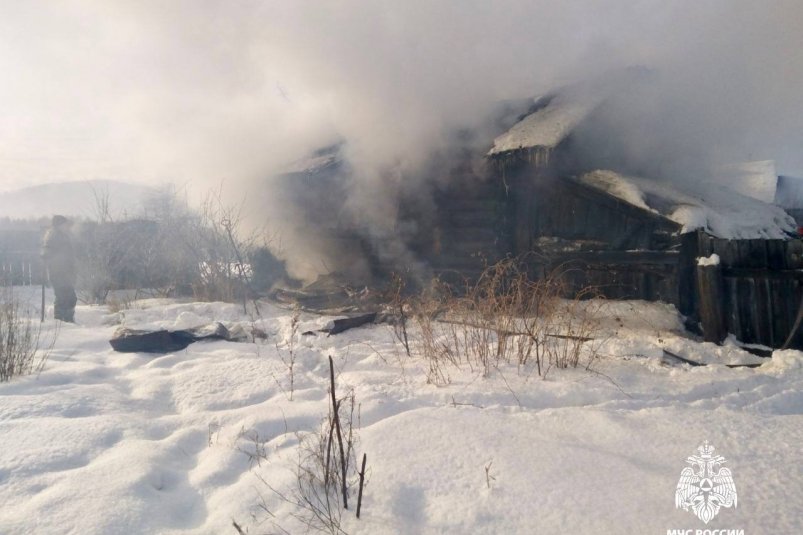 Пожар в Прибайкальском районе ГО и ЧС Бурятии