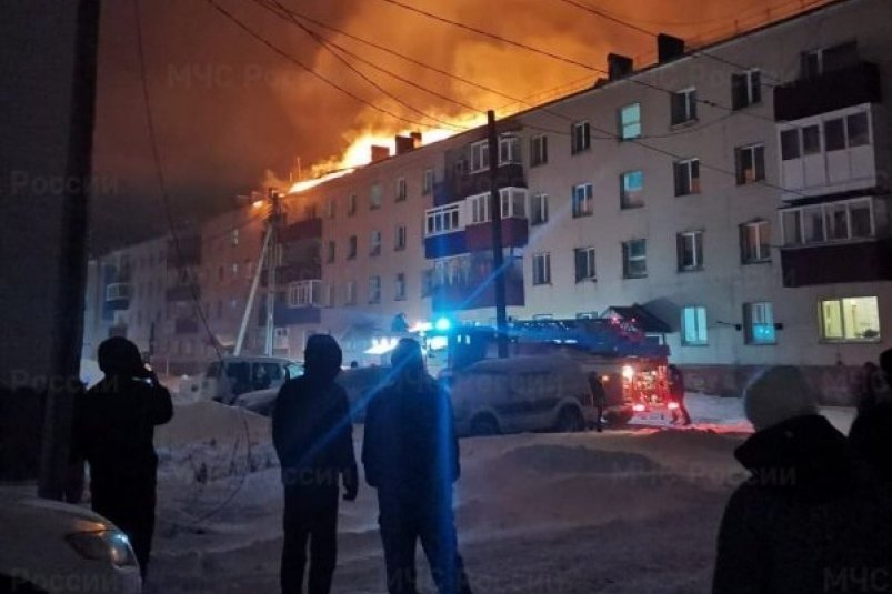 Пожар в Невельске пресс-служба ГУ МЧС России по Сахалинской области