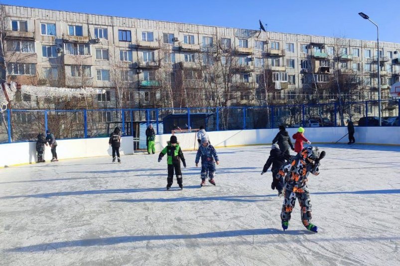 Каток на хоккейной коробке предоставлено ТОС "Жуковский"