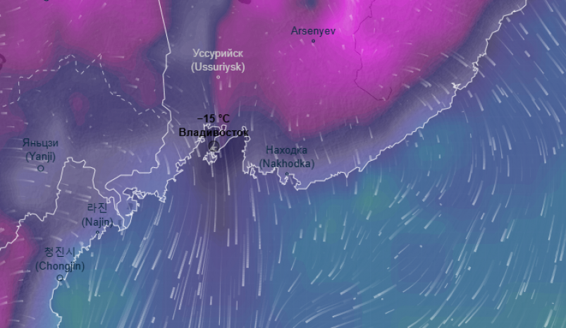 Прогноз во Владивостоке Ventusky.com (18+).