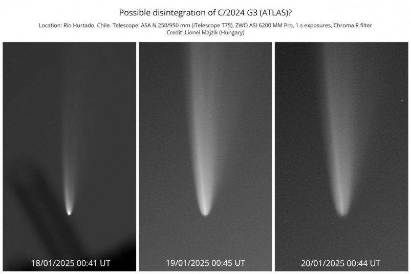 Комета C/2024 G3 ATLAS безвозвратно разрушилась Телеграм-канал &quotAstroAlert | Наблюдательная астрономия" (18+) / Lionel Majzik