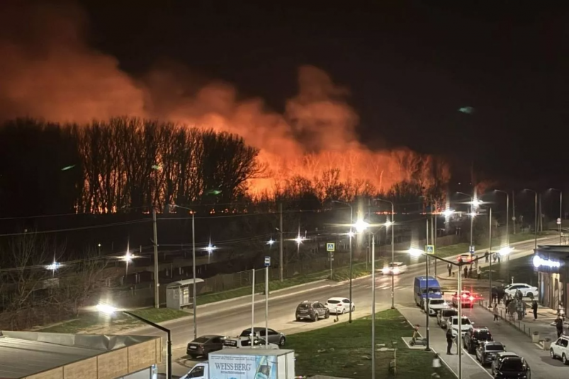 В Краснодаре загорелся парк на берегу Кубани t.me/gidro_krsn (18+)