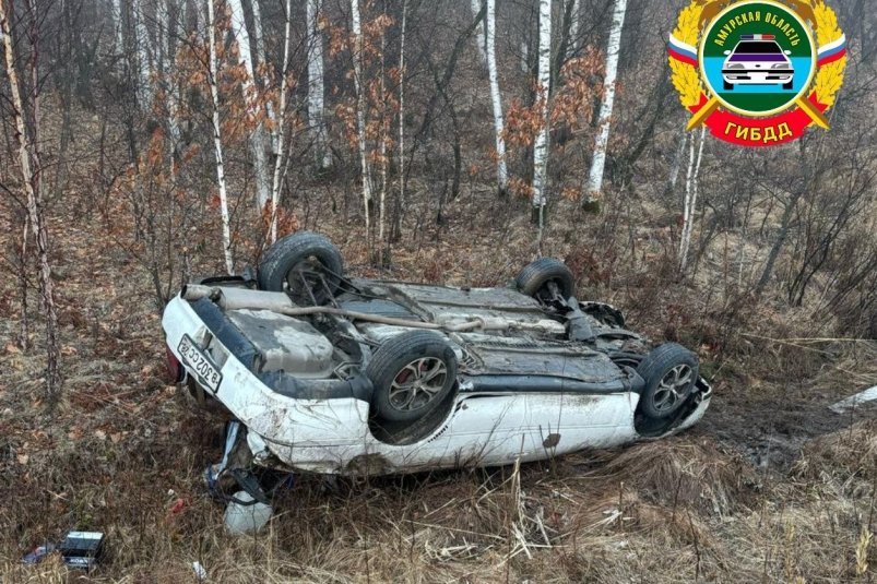 Вблизи Райчихинска Toyota Carina "легла" на крышу Госавтоинспекция Амурской области
