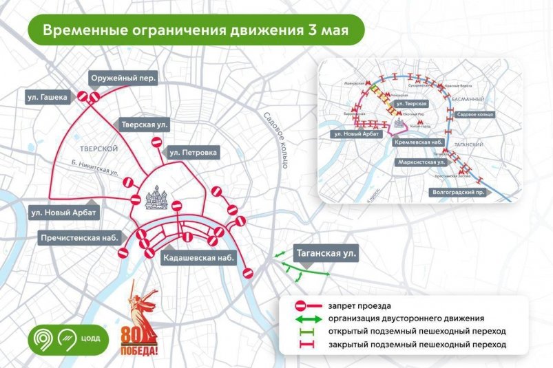 Схема перекрытия движения Пресс-служба ЦОДД