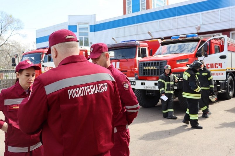 Экстренные службы приняли участие в учениях 21 мая управление Роспотребнадзора по Амурской области