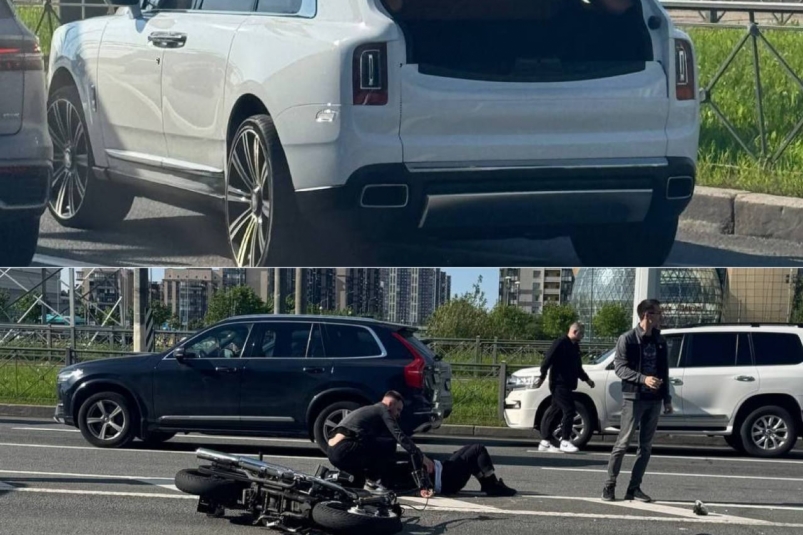 В Петербурге водитель Rolls-Royce дважды переехал мотоциклиста: возбуждено уголовное дело Telegram-канал @mashmoyka