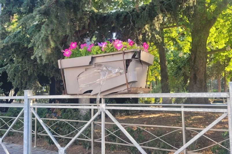 Вандалы вырвали цветы и разбили кашпо в Алуште Соцсети главы Алушты Галины Огневой