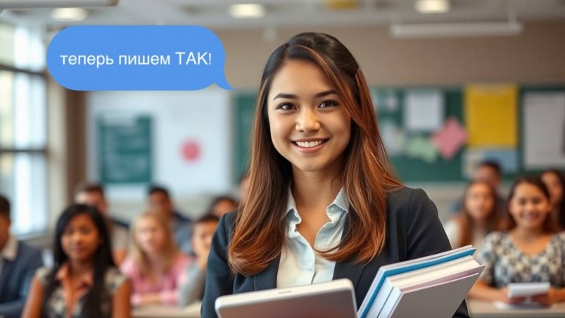 Только учителя новой закалки пишут верно 4 слова - нормы на них не действуют коллаж ИА Stavropol.Media и ИИ Qwen (18+)