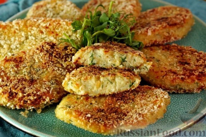Картофельные котлеты с сыром и зеленью russianfood.com