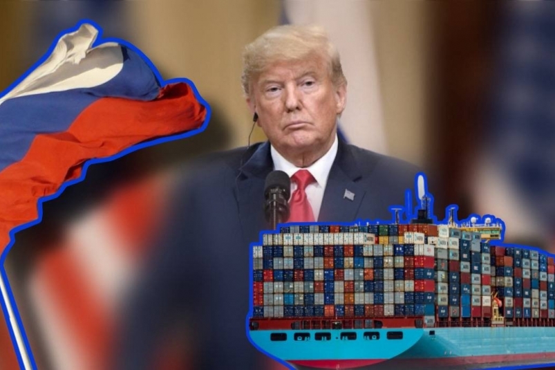 Президент США Дональд Трамп Коллаж Kremlin.ru и unsplash.com
