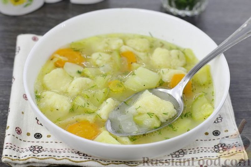 Овощной суп с картофельно-сырными галушками russianfood.com