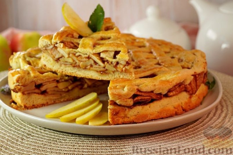 Песочный пирог с яблоками russianfood.com