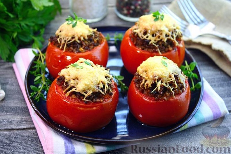 Помидоры, фаршированные мясом и гречкой russianfood.com