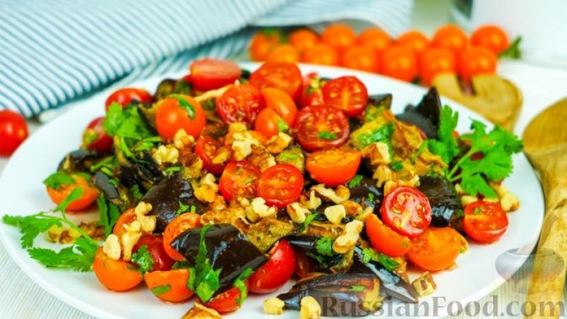 Салат с запечёнными баклажанами russianfood.com