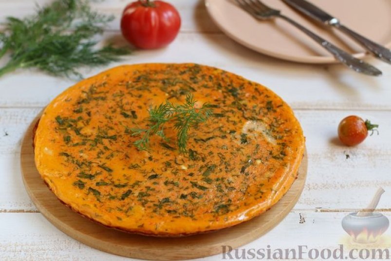 Томатный омлет с зеленью и куркумой russianfood.com