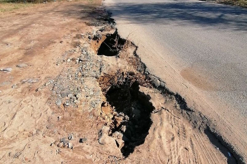 Ямы на дороге с сайта Общественной палаты Забайкалья
