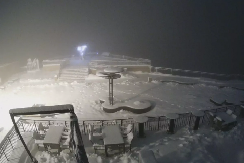 Снежный циклон обрушился на горные склоны Сочи sochi.camera
