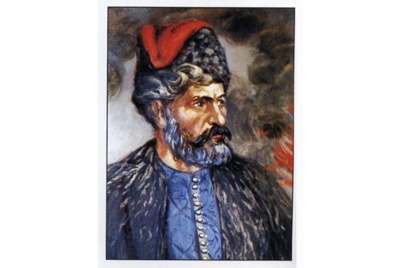 Открытка "Атаман Войска Донского Булавин Кондратий Афанасьевич", репродукция картины художника А.П. Ковалева Волгодонский эколого-исторический музей