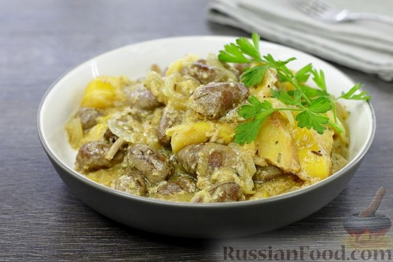Куриные сердечки с айвой russianfood.com