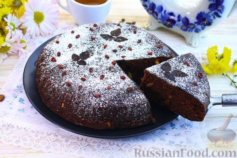 Шоколадный пирог на сковороде russianfood.com