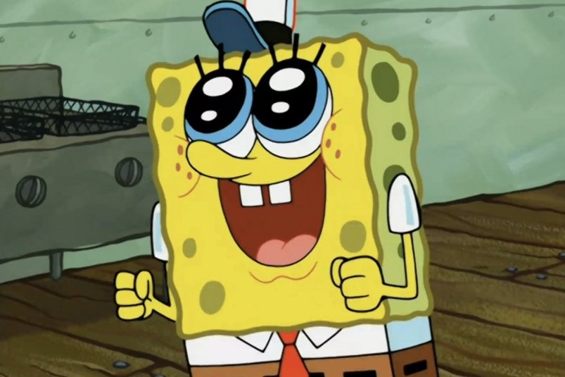 Герой мультфильма "Губка Боб квадратные штаны" (12+) стоп-кадр из мультфильма "Губка Боб квадратные штаны" (12+)