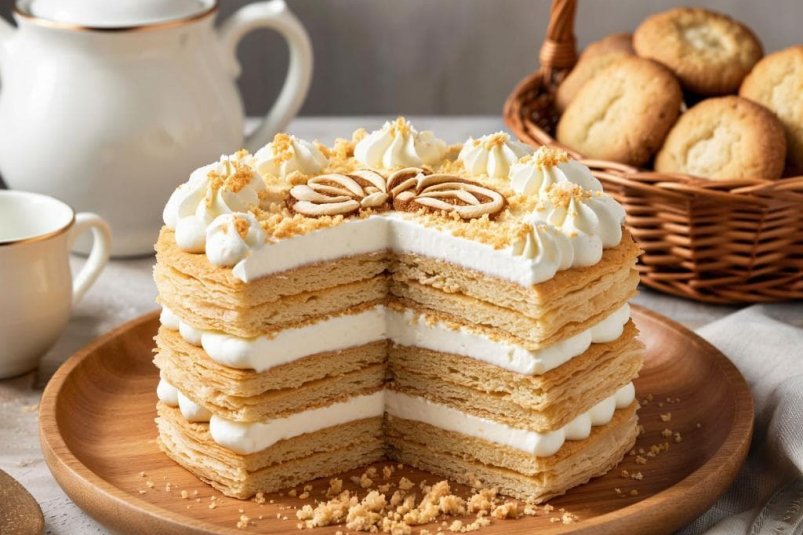 Крошим печенье и заливаем сметанным кремом: шикарный торт за 15 минут - мягкость и нежность в каждой ложке GigaChat (18+)