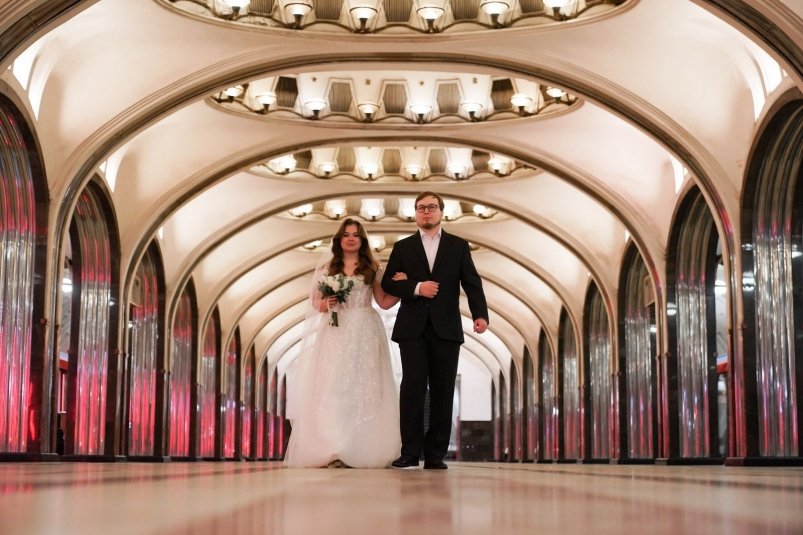 На станции метро "Маяковская" поженилась 100-я пара Евгений Самарин/портал мэра и правительства Москвы