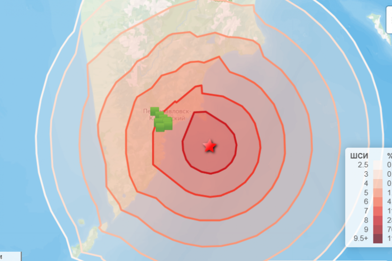 Землетрясение 30 июля 2025 года у берегов Камчатки Сайт eqalert.ru
