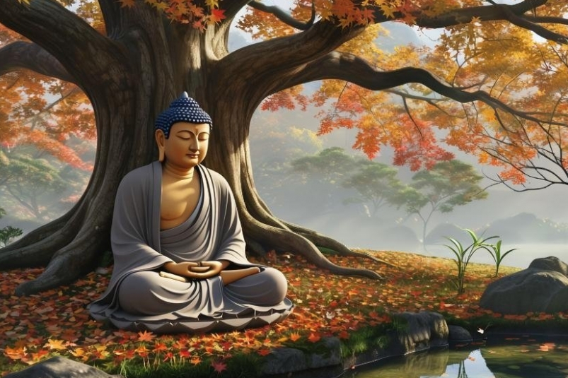 Когда становится совсем тяжело, вспомните эту короткую, но мудрую фразу Будды ИИ Kandinsky (18+)