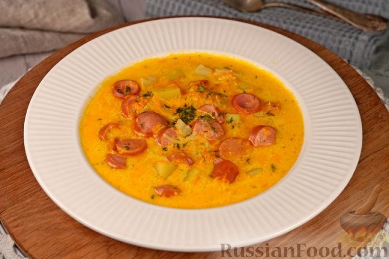 Суп-экспресс: вермишель, сосиски и плавленый сыр - минимум усилий — максимум вкуса russianfood.com