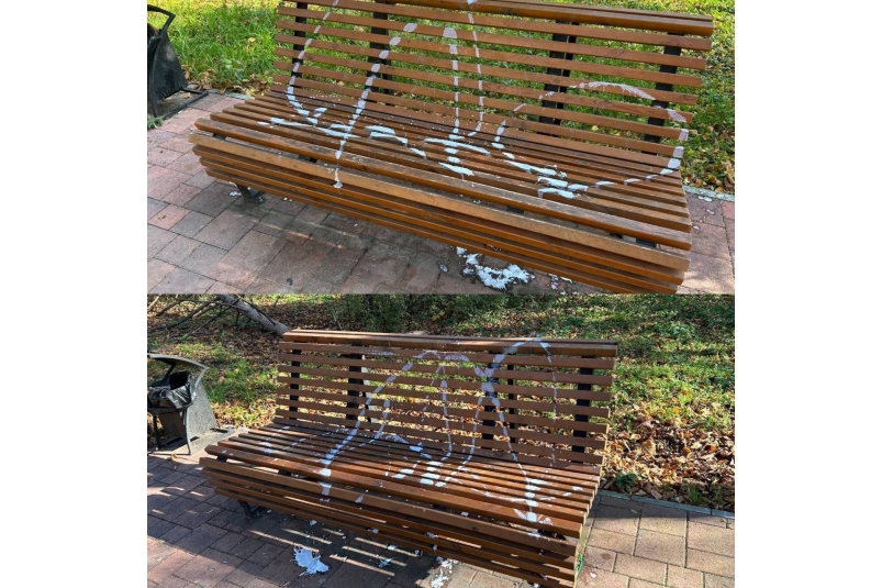 Результат "работы" вандала в Пятигорске Telegram-канал (18+) "Пятигорск и все КМВ"