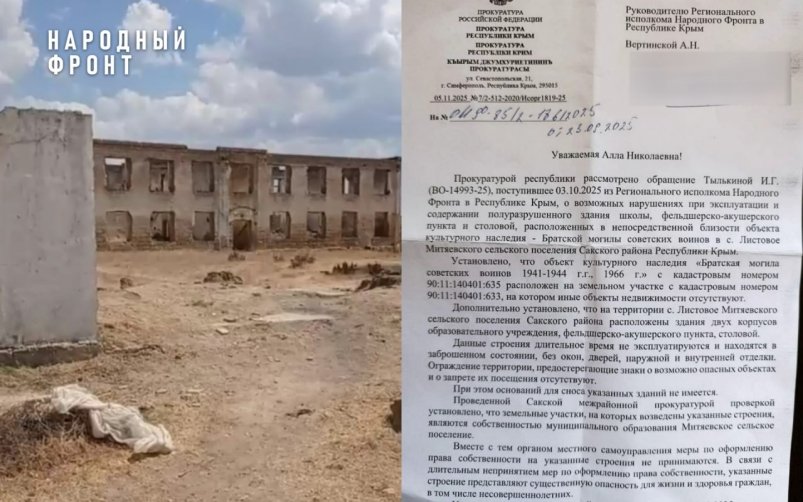 Заброшки привлекли внимание прокуратуры Народный Фронт Крыма