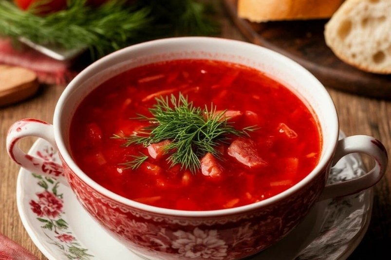 В России борщ готовят по-разному нейросеть Шедеврум