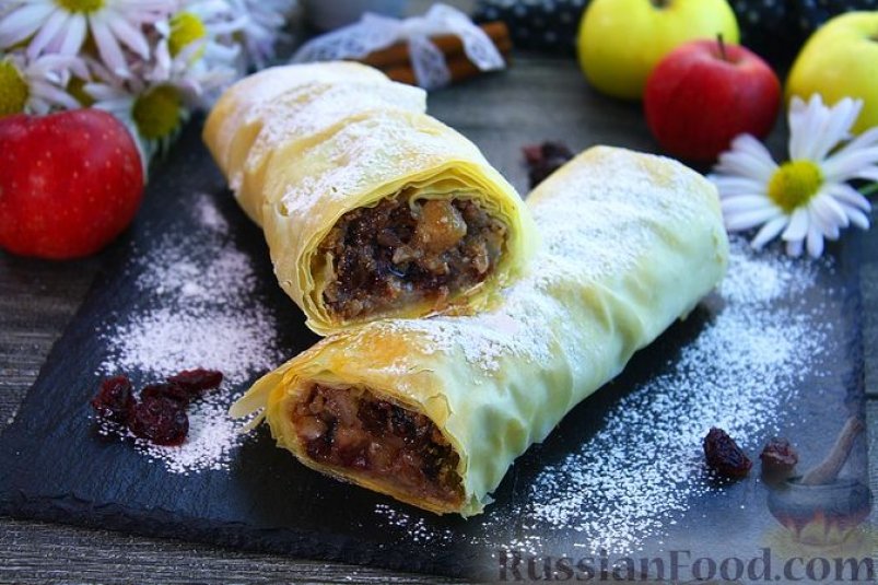Ленивый штрудель с яблоками и орехами russianfood.com