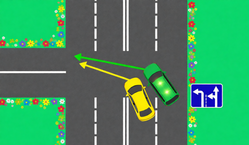 Налево из двух полос в одну: кто проезжает первый - верно отвечают 3 из 8 ИИ Qwen (18+)