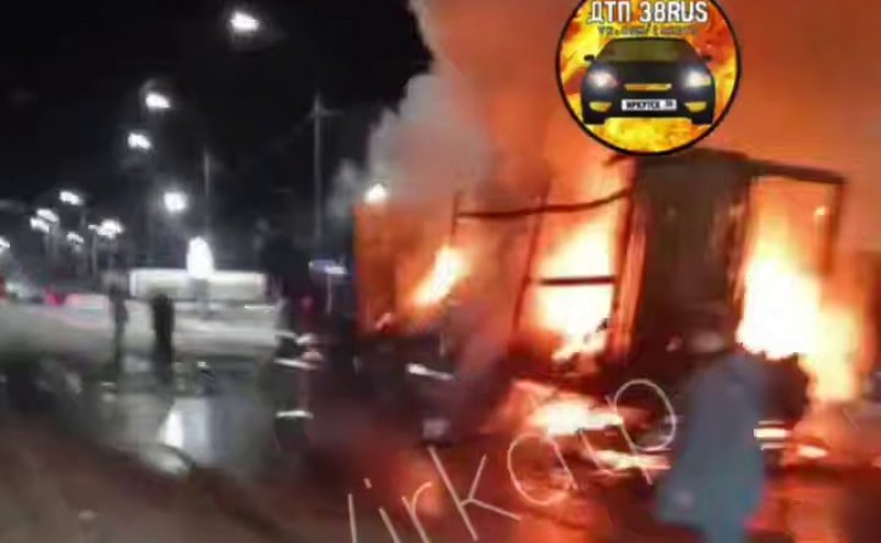 В Тайшетском районе вспыхнул грузовик ДТП 38RUS