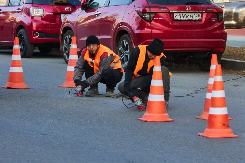 Дорожные работы на Черёмуховой Дмитрий Осипчук, ИА PrimaMedia