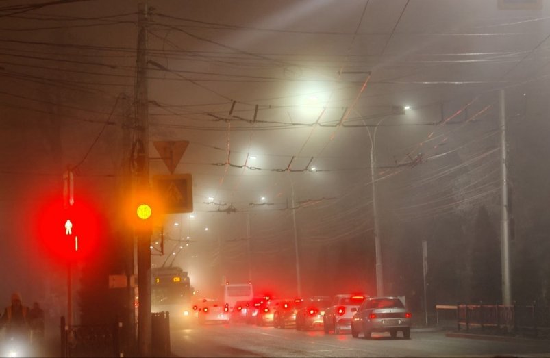 10-балльные пробки в тумане 14 ноября в Ставрополе ИА Stavropol.Media