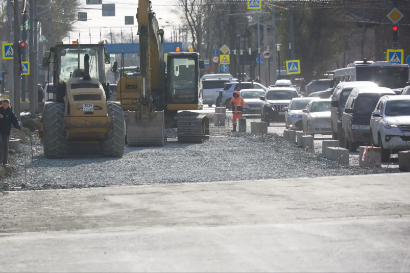 Капремонт проспекта Мира в Южно-Сахалинске пресс-служба правительства Сахалинской области
