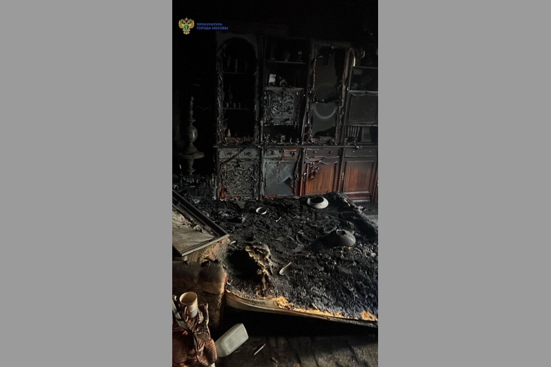 Последствия пожара на западе Москвы Telegram-канал прокуратуры Москвы