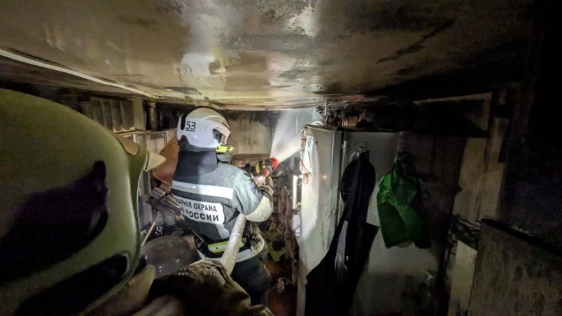 Пожар в Северо-Курильске пресс-служба пожарно-спасательной службы Сахалинской области