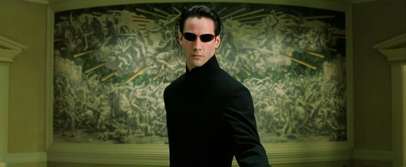 Киану Ривз в фильме "Матрица" (18+) скриншот из фильма "Матрица" (18+)